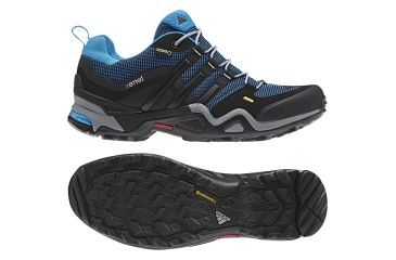 Image of Adidas Terrex Fast X GTX Shoe - Men's-Blue/Blk/Solar-8 US