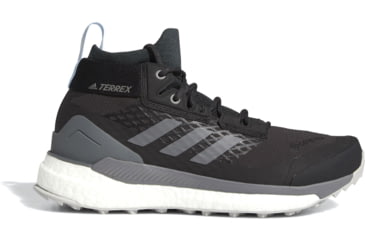 Image of Adidas Terrex Free Hiker GTX - Womens, Carbon/Grey Four/Glow Blue, 10, G28464-10