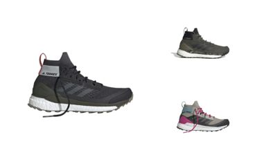 Image of Adidas Outdoor Terrex Free Hiker - Mens, Black/Grey Six/Night Cargo, Raw Khaki/Black/St Desert Sand, Sesame/Raw White/Real Magenta