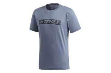 Image of Adidas Terrex Logo Bar Men's Tee Shirt, Raw Steel, 2XL, CD3266-2XL