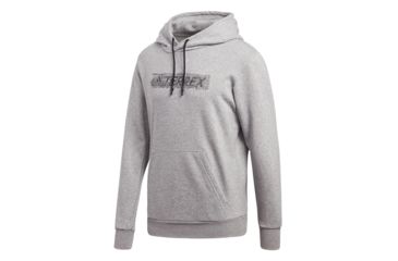 Image of Adidas Terrex Logo Men's - Hoodie, Medium Grey Heather, 2XL, CV6168-2XL