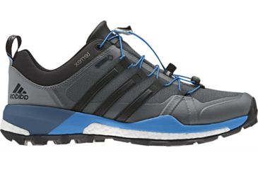 Image of Adidas Terrex Skychaser GTX Trail Running Shoe - Men's-Grey/Black/Blue-Medium-9