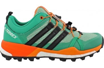 Image of Adidas Terrex Skychaser Trail Running Shoe - Women's-Core Green/Black/Easy Orange-Medium-9