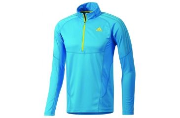 Image of Adidas Terrex Swft Long Sleeve 1/2 Zip Tee - Men's-Turquoise-Medium