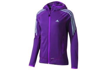 Image of Adidas Terrex Swift Cocona Hoodie Jacket - Women's-Vivid Pink-X-Small