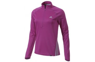 Image of Adidas Terrex Swift Half Zip Long Sleeve Tee - Women's-Vivid Pink-X-Small