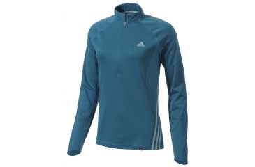 Image of Adidas Terrex Swift Half Zip Long Sleeve Tee - Women's-Vivid Teal-X-Small