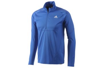 Image of Adidas Terrex Swift Long Sleeve 1/2 Zip Tee - Men's-Blue Beauty-Small