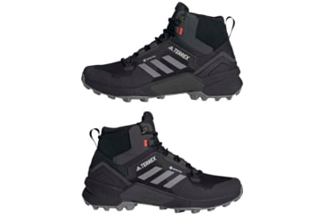 Image of Adidas Terrex Swift R3 Mid GTX Hiking Shoes - Men's, Core Black/Grey Three/Solar Red, 10.5, FW2762-10.5