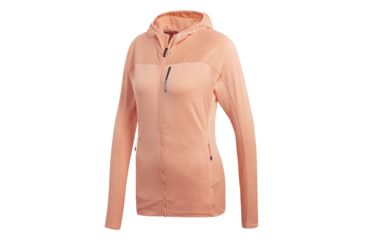 Image of Adidas Terrex Tracerocker Women's Hooded Fleece Jacket, Chalk Coral, Extra Large, CW0795-XL