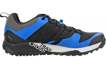 Image of Adidas Terrex Trail Cross SL Trail Running Shoe - Men's-Black/White/Shock Blue-Medium-14
