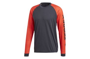 Image of Adidas Terrex Trailcross Men's Long Sleeve Top, Hi-Res Red/Carbon, 2XL, CG2503-2XL