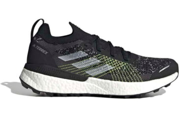 Image of Adidas Terrex Two Ultra Primeblue Trail Running Shoes - Men's, Core Black/Ftwr White/Solar Yellow, 11, H69066-11