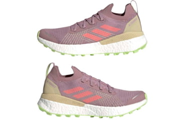 Image of Adidas Terrex Two Ultra Primeblue Trail Running Shoes - Womens, Magic Mauve/Acid Red/Pulse Lime, 8.5, H03210-8.5