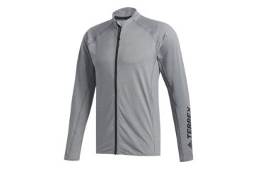 Image of Adidas Terrex Voyager Men's Zip Long Sleeve Shirt, Carbon, 2XL, CF4707-2XL