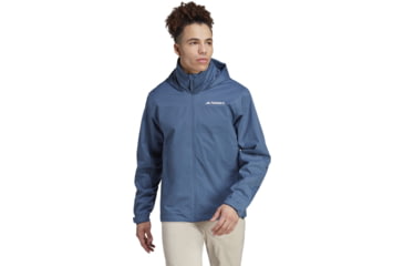 Image of Adidas Terrex Multi Rain Rdy Two-Layer Rain Jacket - Mens, Wonder Steel, Small, IA1823-S
