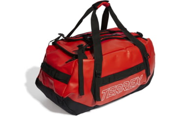 Image of Adidas Terrex Rain Rdy Expedition Duffel Bag, Semi Impact Orange/Black, Large, IC5651-NS