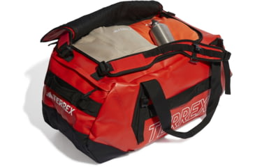 Image of Adidas Terrex Rain Rdy Expedition Duffel Bag, Semi Impact Orange/Black, Large, IC5651-NS