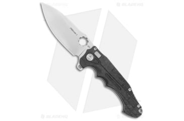 Image of ADV Tactical Mini Pitboss Folding Knife, 3.625in, Bohler M390 Stainless Steel, Drop Point Blade, Carbon Fiber, Black Handle, Black/Gray, 8.25 inch, BHQ-135450