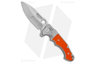 Image of ADV Tactical Mini Pitboss Folding Knife, 3.625in, D2, Drop Point Blade, G-10, Orange Handle, Orange/Gray, 8.15 inch, BHQ-135463