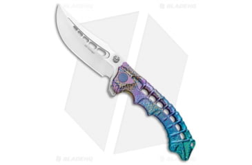 Image of ADV Tactical Scavenger Folding Knife, 4.25in, Bohler M390 Stainless Steel, Trailing Point Blade, Titanium, Spectrum Handle, Spectrum/Gray, 9.75 inch, BHQ-94627