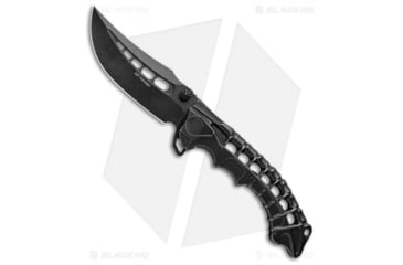 Image of ADV Tactical Scavenger Folding Knife, 4.25in, Bohler M390 Stainless Steel, Trailing Point Blade, Titanium, Black Handle, Black/Black, 9.75 inch, BHQ-94629