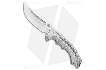 Image of ADV Tactical Scavenger Folding Knife, 4.25in, Bohler M390 Stainless Steel, Trailing Point Blade, Titanium, Gray Handle, Gray/Gray, 9.75 inch, BHQ-94630