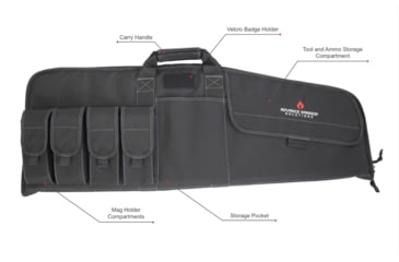 Image of Advance Warrior Solutions Raptor 36in Rifle Case, 600D Poly PVC, Black, RA36RC-BL