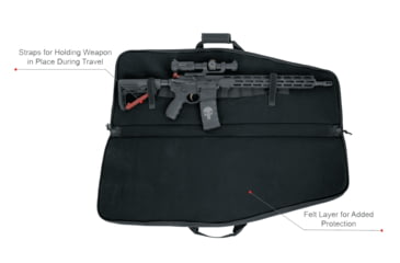 Image of Advance Warrior Solutions Raptor 36in Rifle Case, 600D Poly PVC, Black, RA36RC-BL