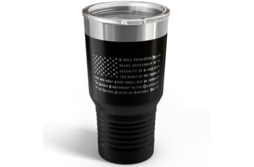 Image of Old Southern Brass 2nd Amendment American Flag Double Wall 30oz Travel Tumbler Mug, Stainless Steel, Multi, 0.9 liters, OSB-TUMB-2AF