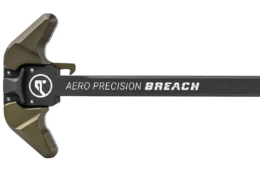 Image of Aero Precision Breach Ambidextrous Charging Handle, AR-15, 5.56x45mm NATO, Large Lever, Anodized Black/OD Green, APRA700131C