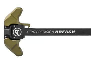 Image of Aero Precision Breach Ambidextrous Charging Handle, AR-15, 5.56x45mm NATO, Small Lever, Anodized Black/OD Green, APRA700130C