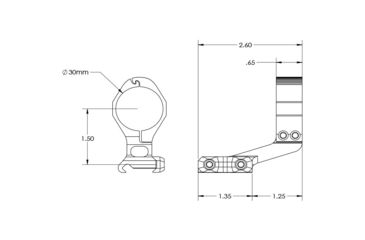 Image of Aero Precision Cantilever 30mm Red Dot Scope Mount, FDE, APRA210310