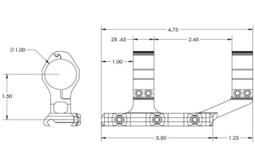 Image of Aero Precision Ultralight 1in Extended Scope Mount, Flat Dark Earth, APRA210410