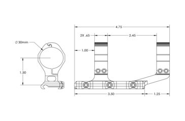 Image of Aero Precision Ultralight 30mm Scope Mount, Extended, FDE, APRA210510
