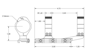 Image of Aero Precision Ultralight 34mm Scope Mount, Extended, Black, APRA211211