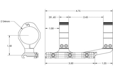 Image of Aero Precision Ultralight 34mm Scope Mount, Extended, FDE, APRA211212