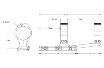 Image of Aero Precision Ultralight 34mm Scope Mount, SPR, Anodized, Black, APRA211311