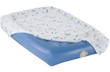 Image of Aerobed Airbed Kids Single High Air Mattress W/ 120V Handheld Pump Combo, Includes Fleece Fitted Sheet, Blue, 50 x 25 x 4 in 2000011234