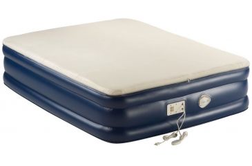 Image of Aerobed Airbed Memory Foam Air Mattress W/ 120V Built in AC Pump, Blue / White, Queen 2000015885