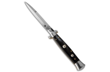 Image of Aga Campolin AGA Campolin 10&quot; Brazilian Horn Picklock Stiletto Automatic Knife -Bayonet, Black, Stainless Steel, adult, BHQ-24601