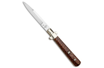 Image of Aga Campolin AGA Campolin 11&quot; Frosolone Bayonet Stiletto Automatic Snake Wood 5&quot; Satin, Brown, Stainless Steel, adult, BHQ-84163