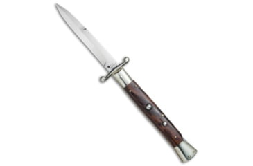 Image of A.G.A. Campolin 13 Swinguard Automatic Folding Knife, 5.75in, Stainless Steel, Bayonet Blade, Cocobolo, Wood Handle, Standard, Wood/Steel, 13.00 inch, BHQ-77551