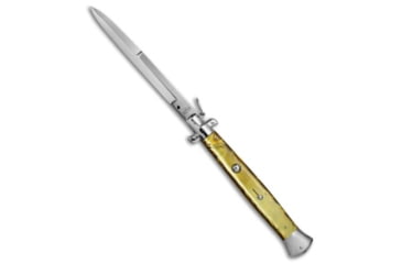 Image of Aga Campolin AGA Campolin 18&quot; Ring Pull Automatic Italian Stiletto Gold 8&quot; Satin Bayo, Gold, Stainless Steel, adult, BHQ-50732