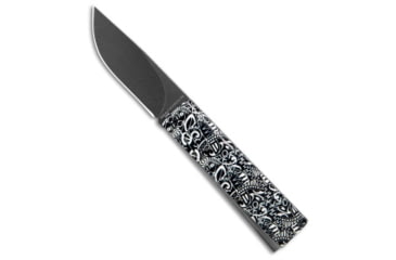 Image of A.G.A. Campolin Dragonfly Gravity Folding Knife, 3.00in, 440C, Drop Point Blade, Steel, Black/White Handle, Black/White/Black, 6.875 inch, BHQ-203220