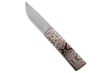 Image of A.G.A. Campolin Dragonfly Gravity Folding Knife, 3.00in, 440C, Drop Point Blade, Steel, Brown/White Handle, Brown/White/Gray, 6.875 inch, BHQ-203150