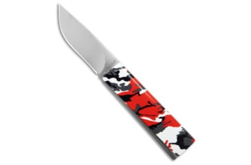 Image of A.G.A. Campolin Dragonfly Gravity Folding Knife, 3.00in, 440C, Clip Point Blade, Steel, Camo/Red Handle, Camo/Red/Gray, 6.875 inch, BHQ-202259