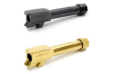 Image of Agency Arms Glock 43 Mid Line Match Grade Drop-In Threaded/Fluted Barrel, Black, DLC, Gold, Stainless Steel