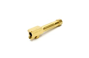 Image of Agency Arms Mid Line Match Grade Drop-In Barrel, Threaded/Fluted, Glock 26, Gold, Titanium Nitride MLG26T/FTiN, EDEMO1