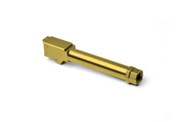 Image of Agency Arms Standard Line Match Grade Drop-In Barrel, Threaded, Glock 19, Gold, Titanium Nitride SLG19TTiN